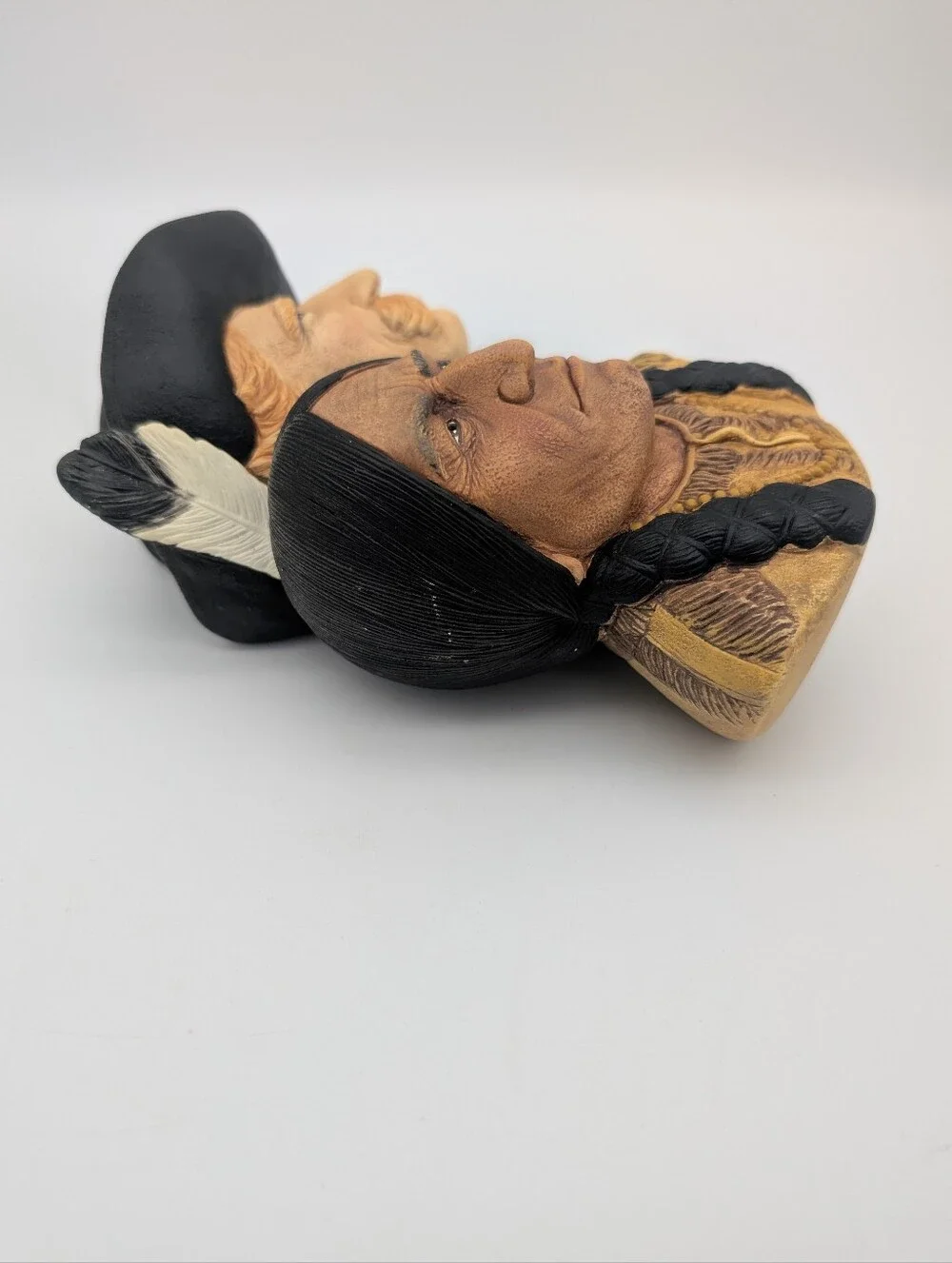 Vintage (1989) Bossons Chalkware Colonel Custer and Chief Sitting Bull